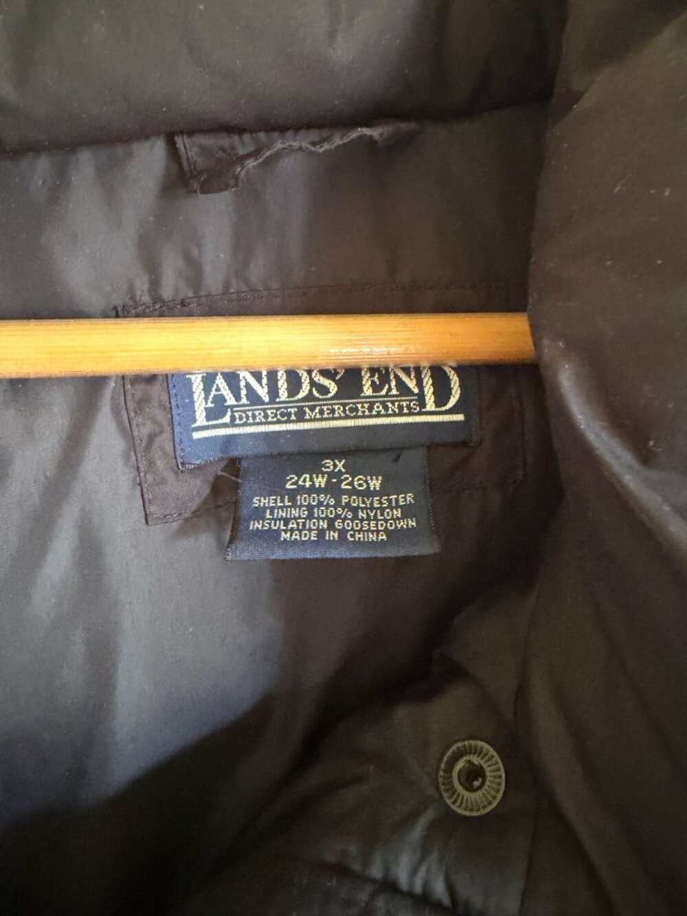 Lands' End 3X Black Long Puffer Coat Down Filled - Picture 11 of 12